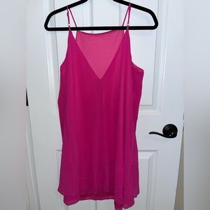 V neck thin strap shift dress